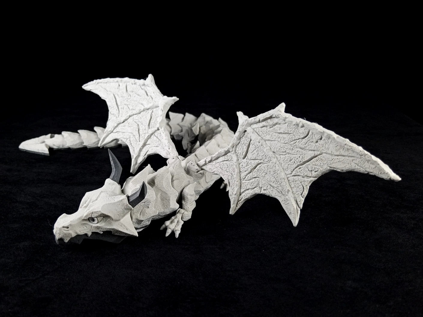 Dragonation "The Lithic Titan" Drago articolato Fidget toy Stampa 3D a colori grigio lunghezza 46 cm