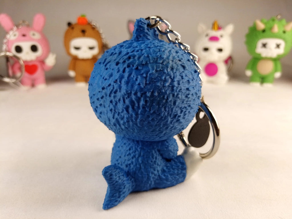Skubbies "Chompy" portachiavi e personaggio da collezione Stampa 3D a colori con catena e anello con moschettone a molla