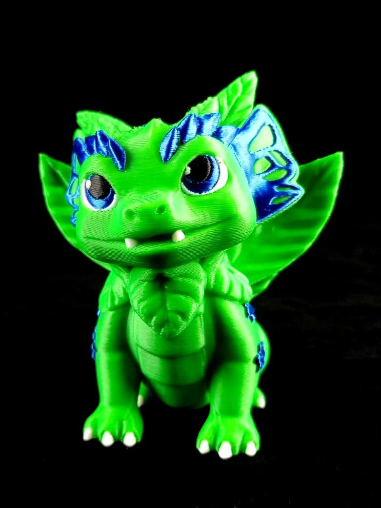 Dragon Nursery Flora baby drago + uovo contenitore + base, stampa 3d a colori PLA made in Italy