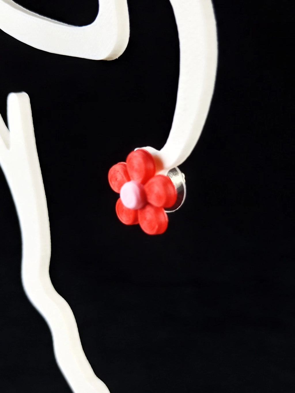 Orecchini a forma di Fiore (4 varianti), chiusura a perno, stampa 3D a colori