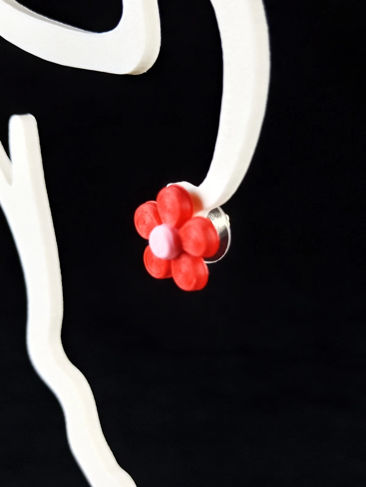 Orecchini a forma di Fiore (4 varianti), chiusura a perno, stampa 3D a colori