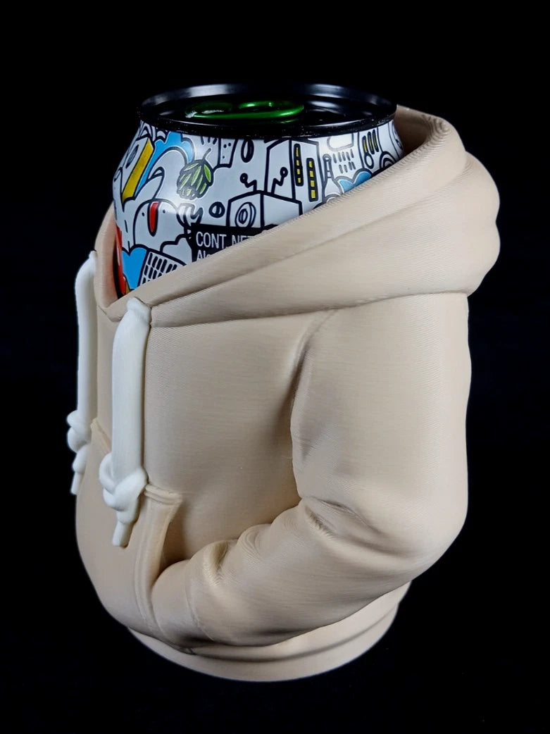 Felpa con cappuccio beige Porta lattine realizzato in PLA con la stampa 3D