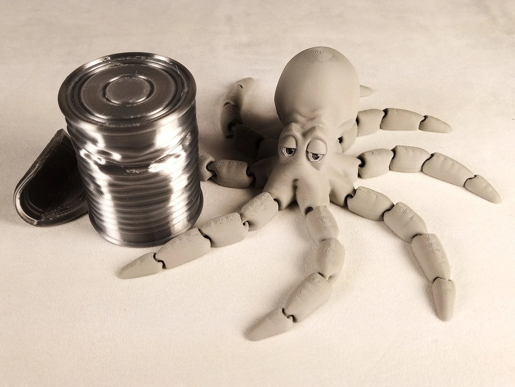 Gus, the Octopus polpo articolato Grigio Fidget toy diametro 18 cm stampa 3D