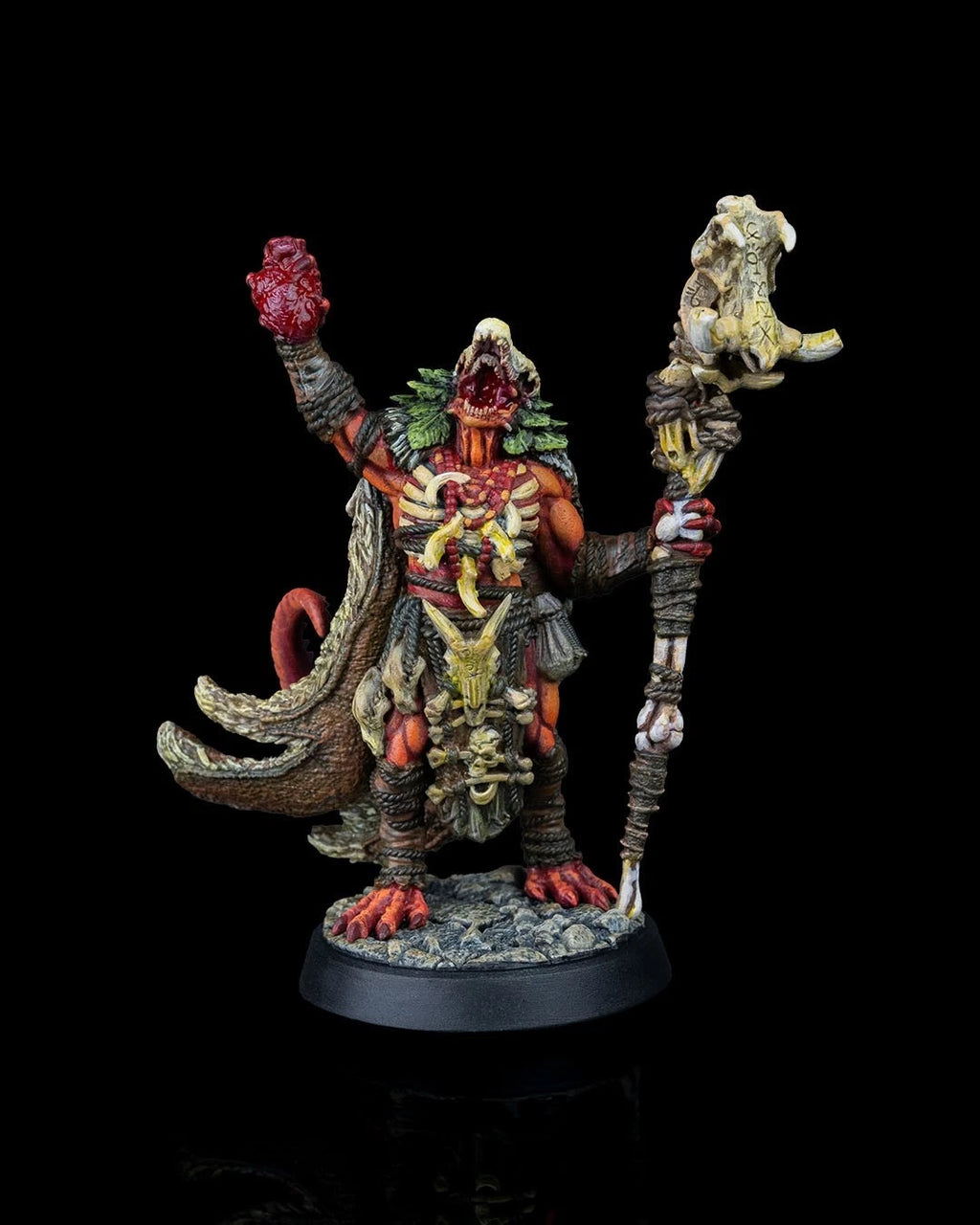 Dragonfolk Shaman Action Figure in resina Kit 75 mm stampa 3D