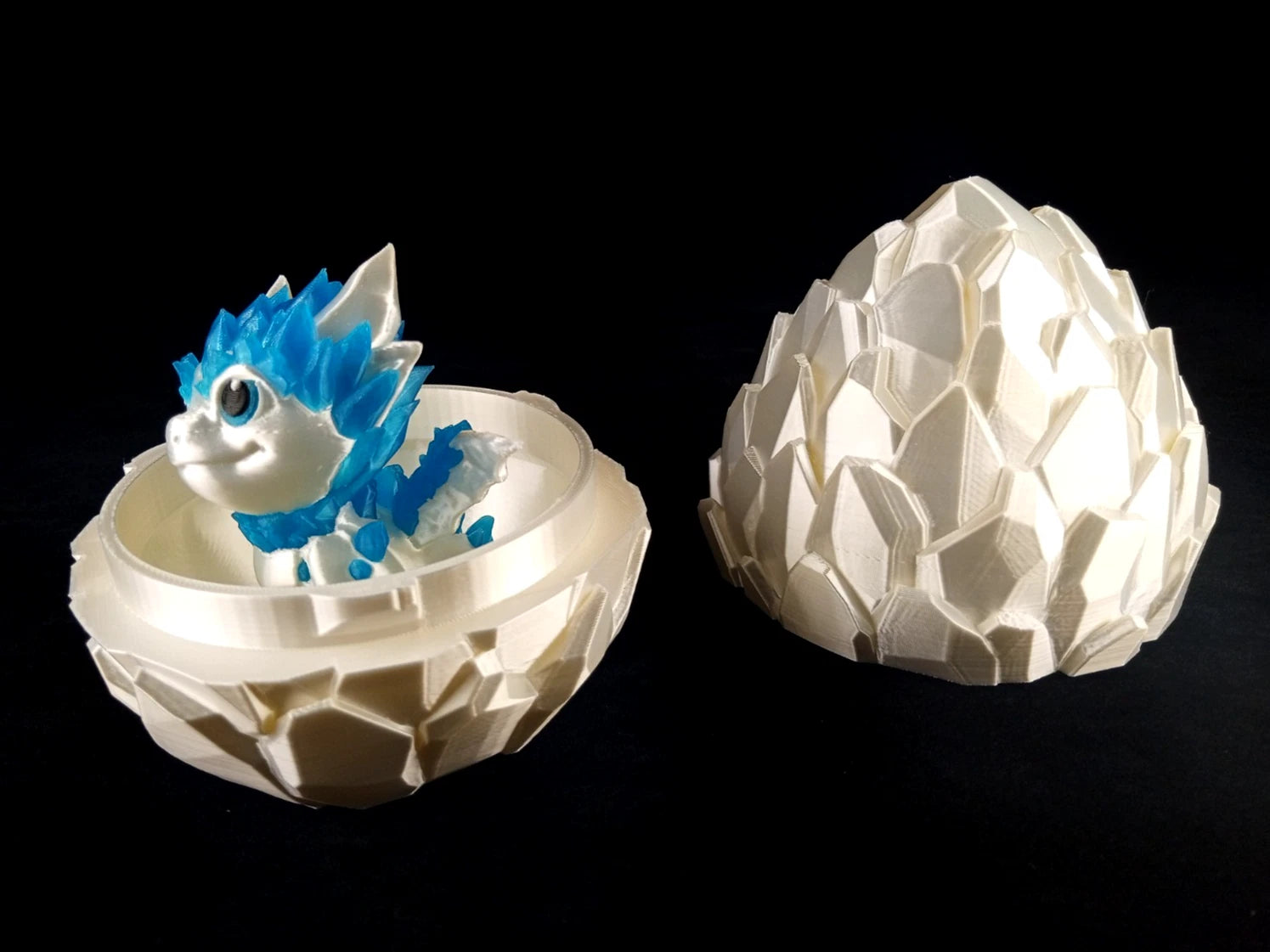 Dragon Nursery Crystallis baby drago + uovo contenitore stampa 3d a colori PLA made in Italy