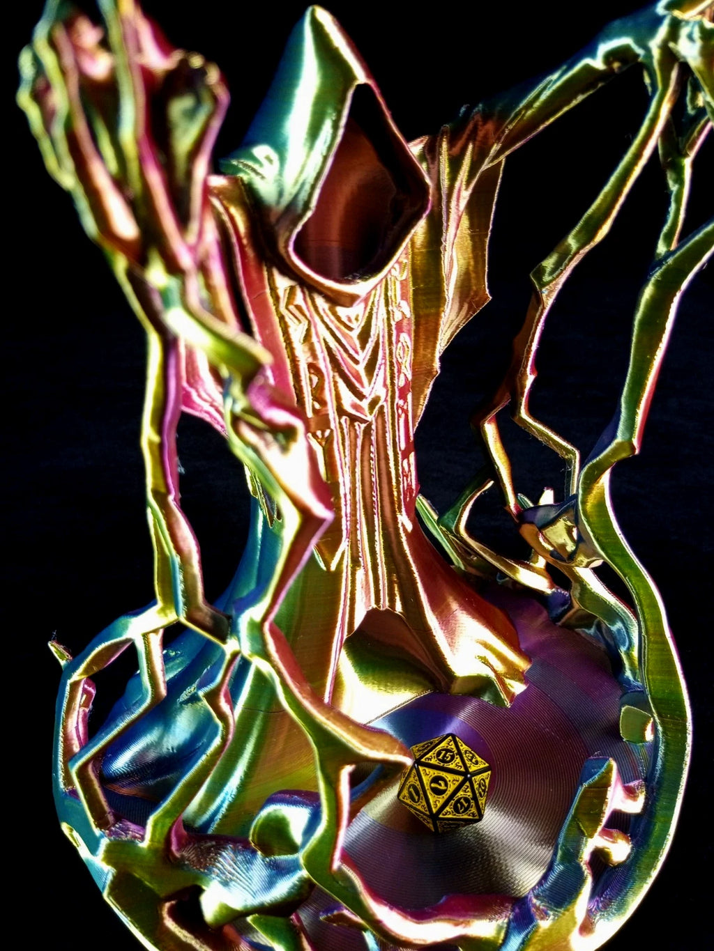 "Behold the Wizard" Dice Tower Torre lanciadadi stampa 3D PLA seta tricolor