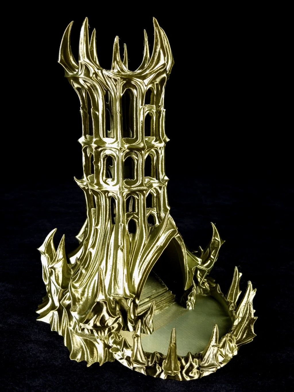"Obsidian Citadel" , Dice Tower Torre lanciadadi stampa 3D PLA Bronzo seta