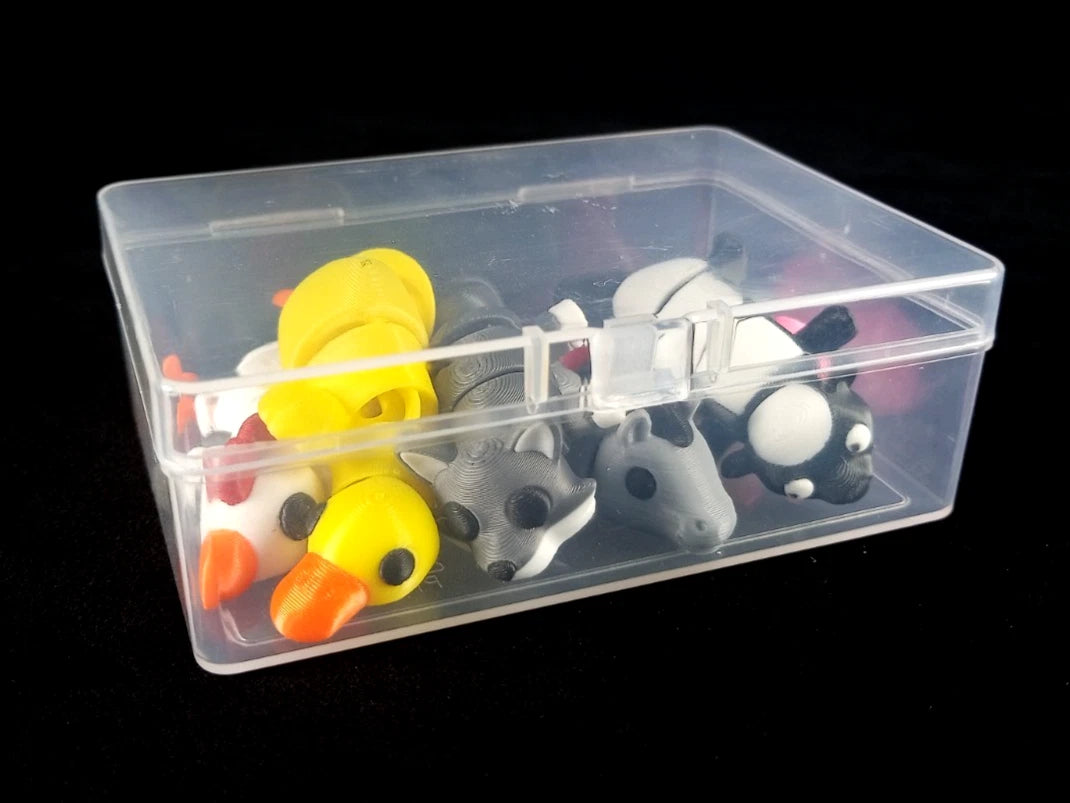 6 piccoli animali domestici articolati action figure realizzate in stampa 3D
