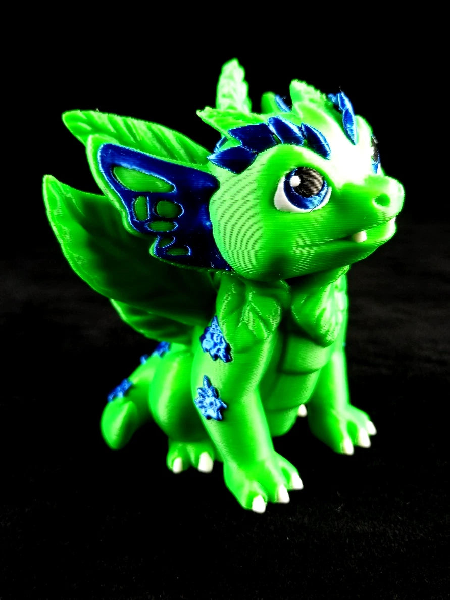 Dragon Nursery Flora baby drago + uovo contenitore + base, stampa 3d a colori PLA made in Italy