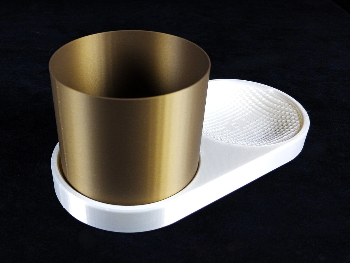 "Forma" Voxel portaoggetti fioriera colore bronzo bianco seta, stampa 3D PLA