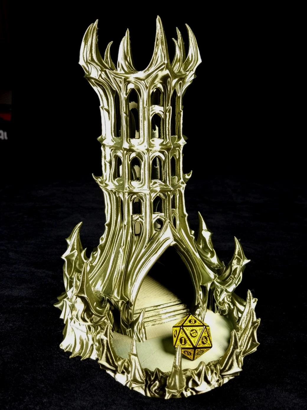 "Obsidian Citadel" , Dice Tower Torre lanciadadi stampa 3D PLA Bronzo seta