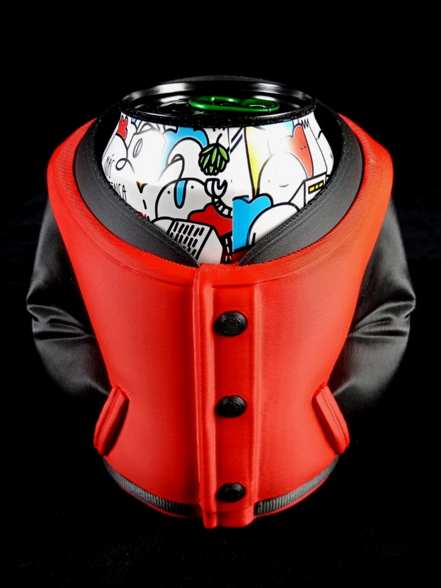 Giacca Universitaria rosso nera Porta lattine realizzata in PLA con la stampa 3D