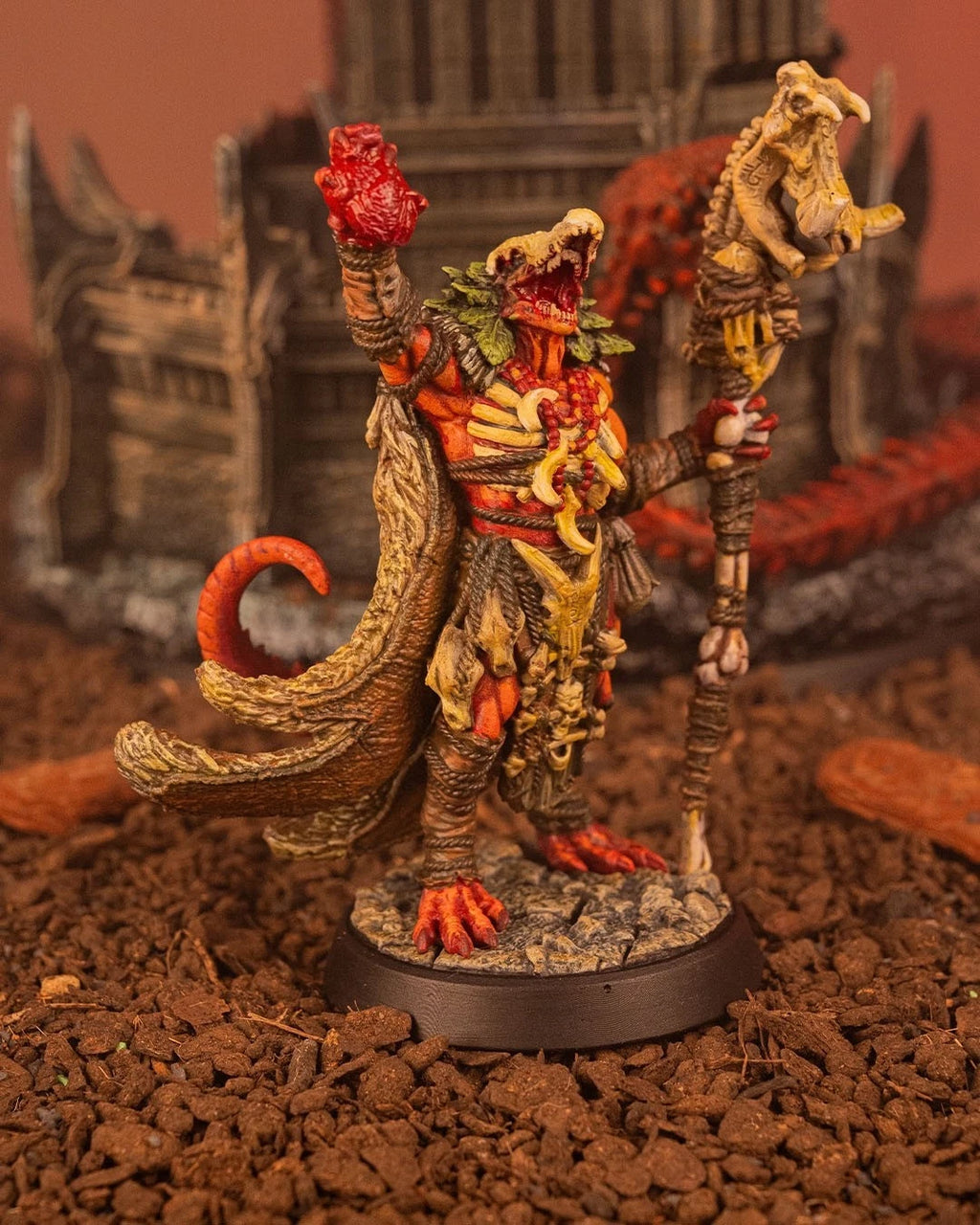 Dragonfolk Shaman Action Figure in resina Kit 75 mm stampa 3D