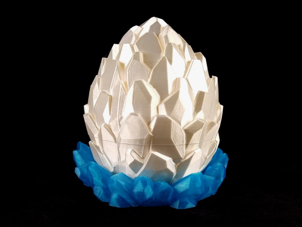 Dragon Nursery Crystallis baby drago + uovo contenitore + base stampa 3d a colori PLA made in Italy