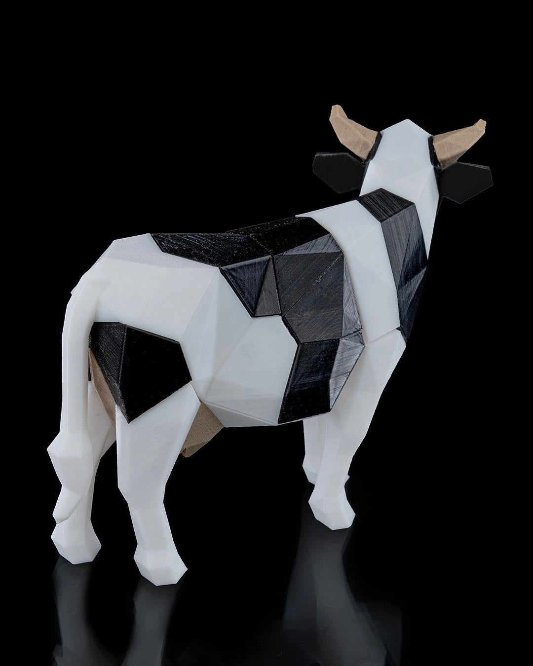 Low Poly Animals, Cow Mucca, puzzle 3D magnetico da montare stampato in 3D