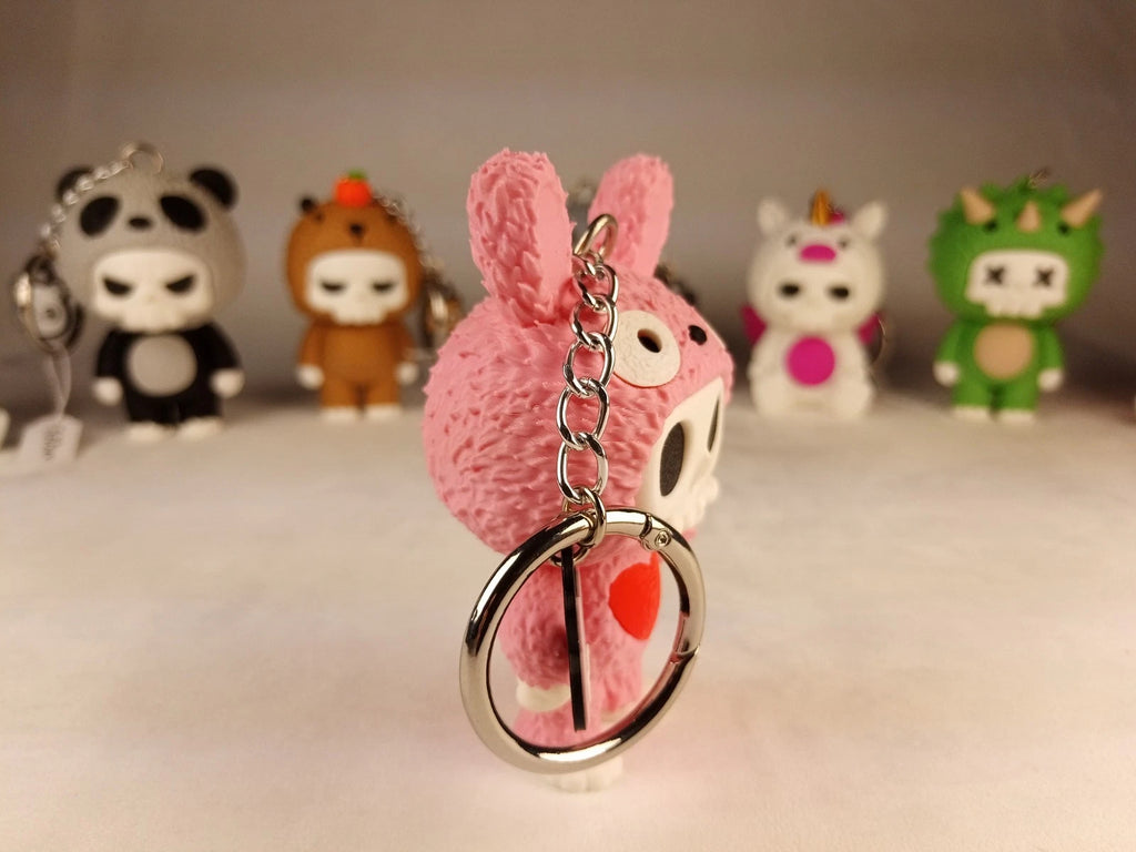 Skubbies "Tuff" portachiavi e personaggio da collezione Stampa 3D PLA a colori con catena e anello con moschettone a molla