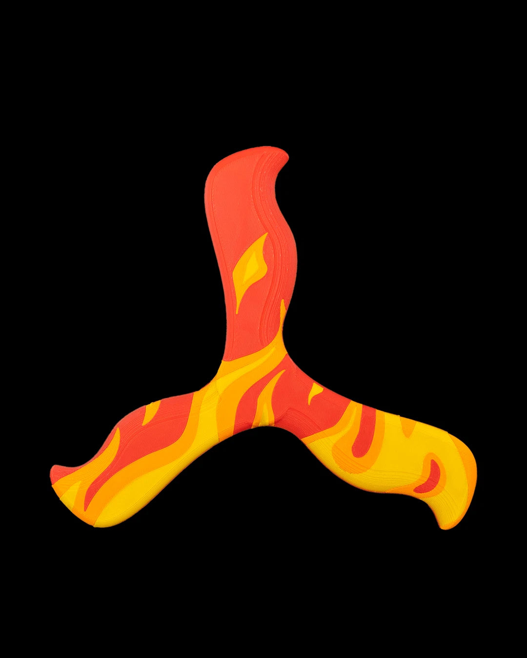 Inferno Boomerang strumento da lancio gioco da esterno stampa 3D in PLA a colori