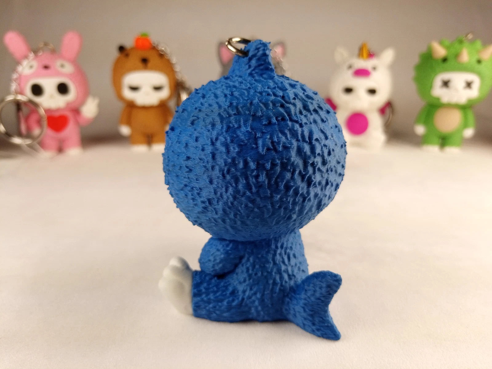 Skubbies "Chompy" portachiavi e personaggio da collezione Stampa 3D a colori con catena e anello con moschettone a molla