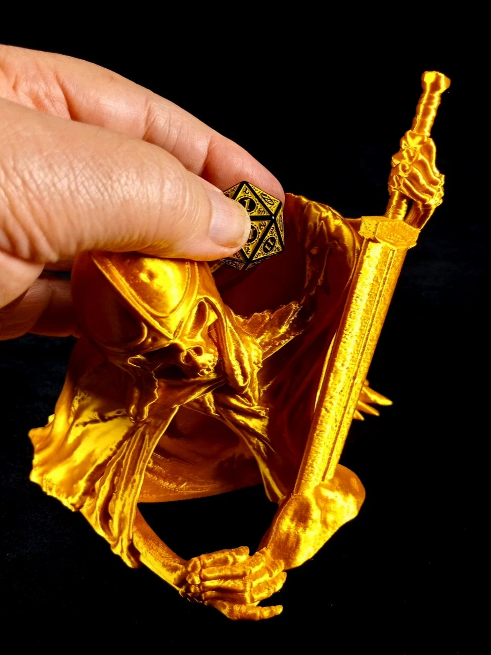 "Roll of Monsters" Rotlord, Dice Tower Torre lanciadadi stampa 3D PLA oro seta