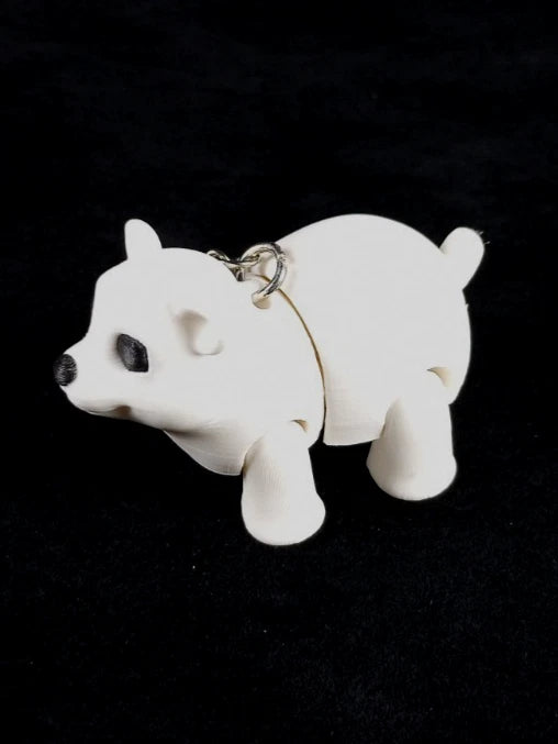 Portachiavi con Orso Polare flessibile articolato realizzato in stampa 3D