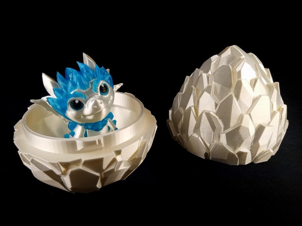 Dragon Nursery Crystallis baby drago + uovo contenitore stampa 3d a colori PLA made in Italy