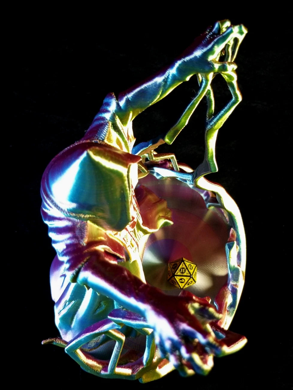 "Behold the Wizard" Dice Tower Torre lanciadadi stampa 3D PLA seta tricolor