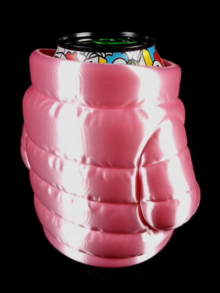 Giacca imbottita rosa Porta lattine realizzato in PLA con la stampa 3D a colori
