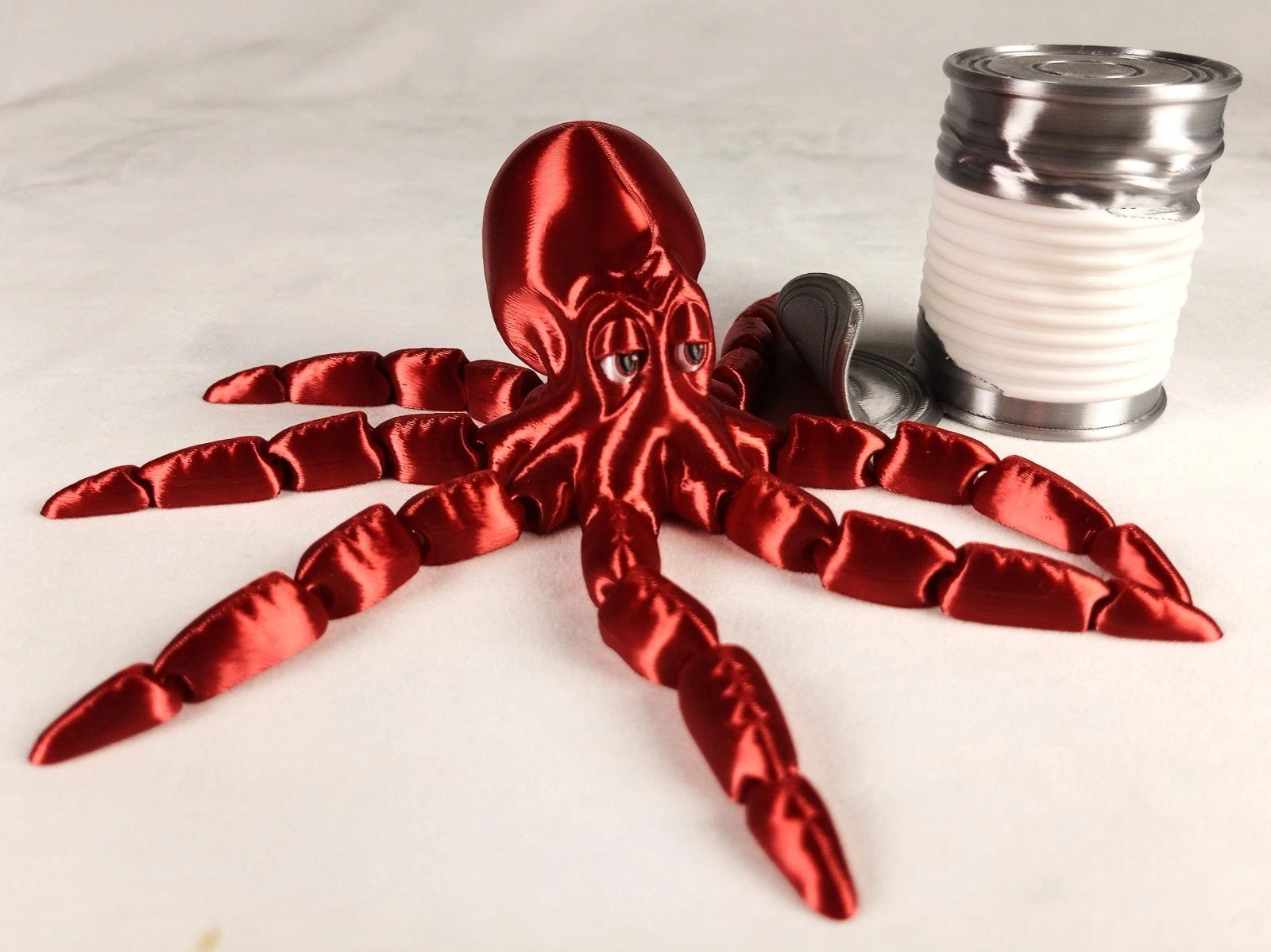 Gus, the Octopus polpo articolato rosso seta Fidget toy diametro 18 cm stampa 3D