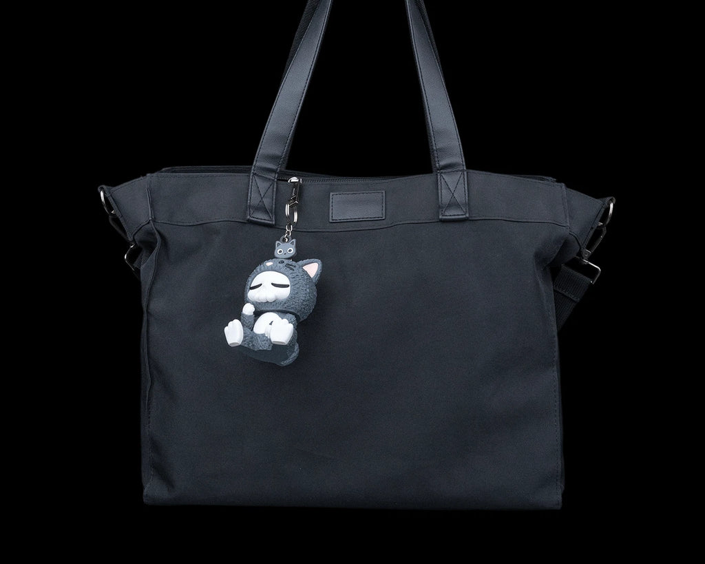 Skubbies "Whispurr" portachiavi, personaggio da collezione Stampa 3D a colori con catena e anello con moschettone a molla