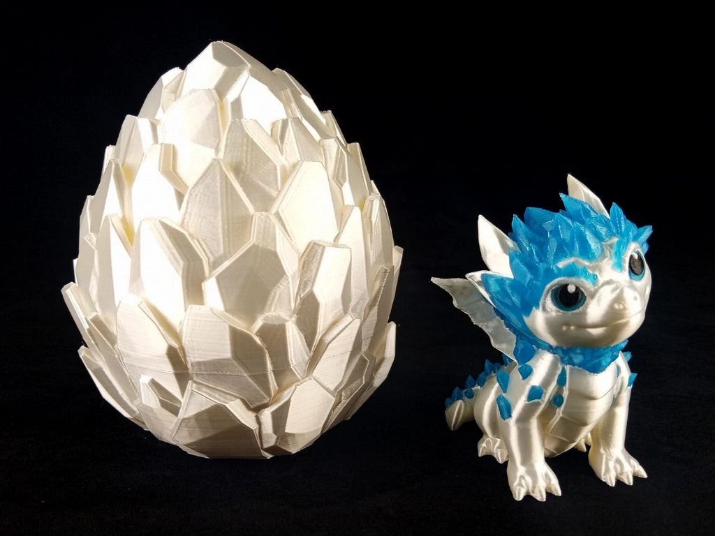 Dragon Nursery Crystallis baby drago + uovo contenitore stampa 3d a colori PLA made in Italy