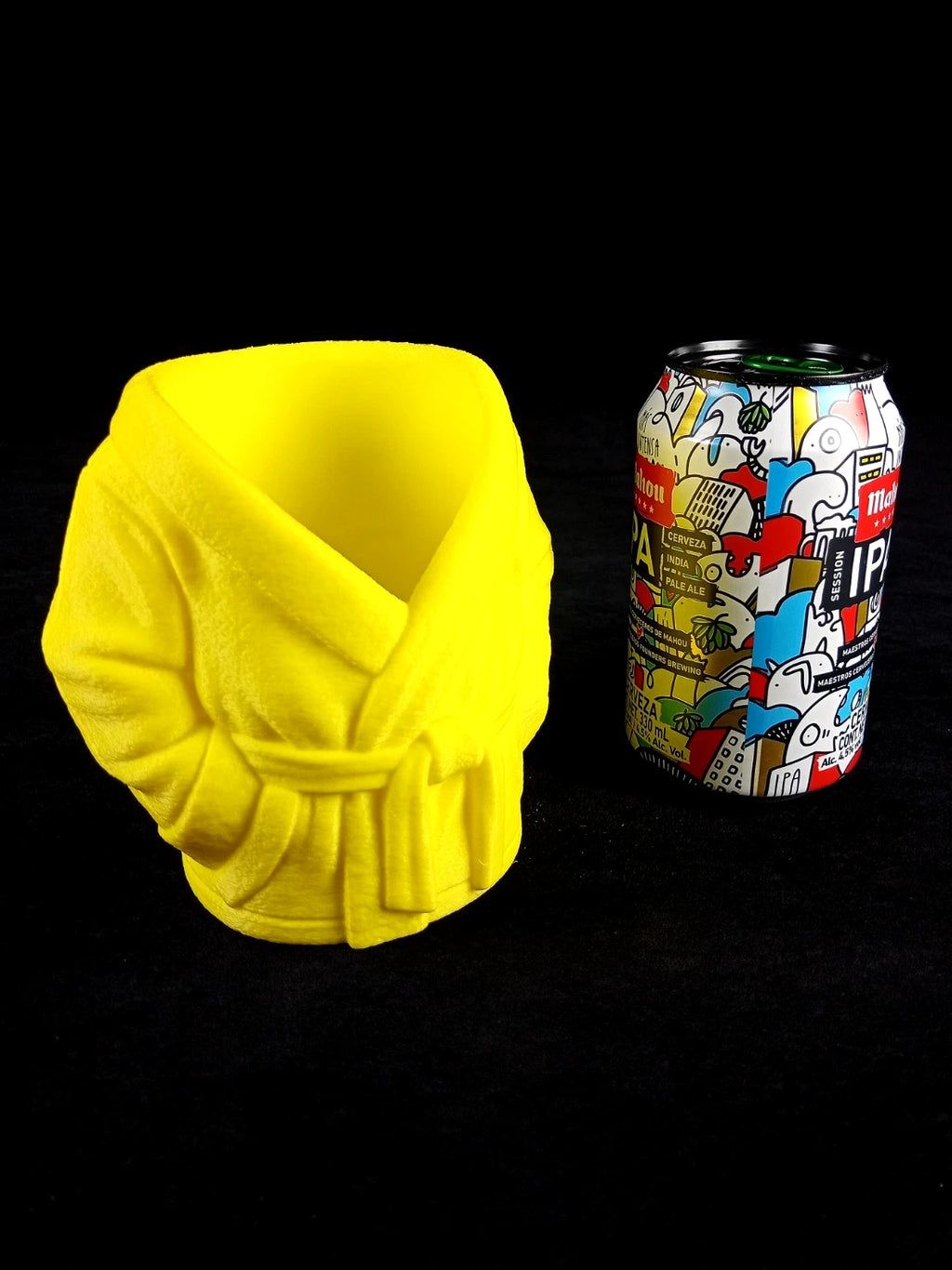 Accappatoio giallo Porta lattine realizzato in PLA con la stampa 3D