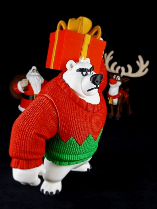 "Polar Bearer" Orso Polare Portatore di Doni, decorazione natalizia stampa 3D a colori