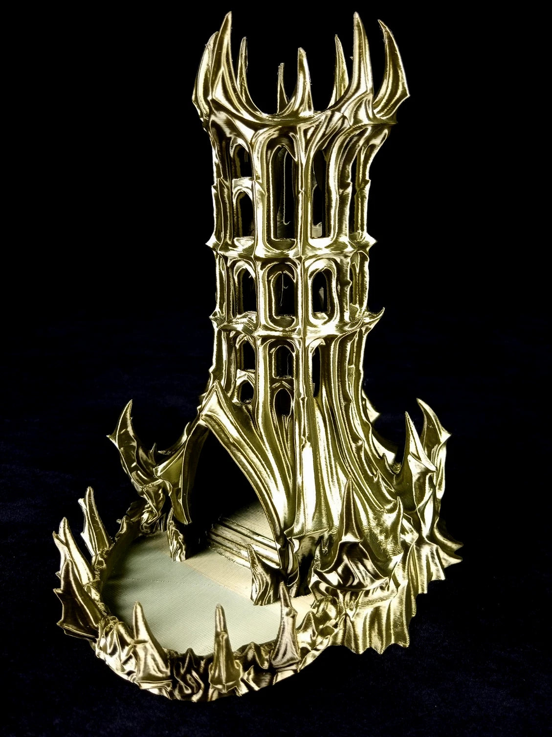"Obsidian Citadel" , Dice Tower Torre lanciadadi stampa 3D PLA Bronzo seta