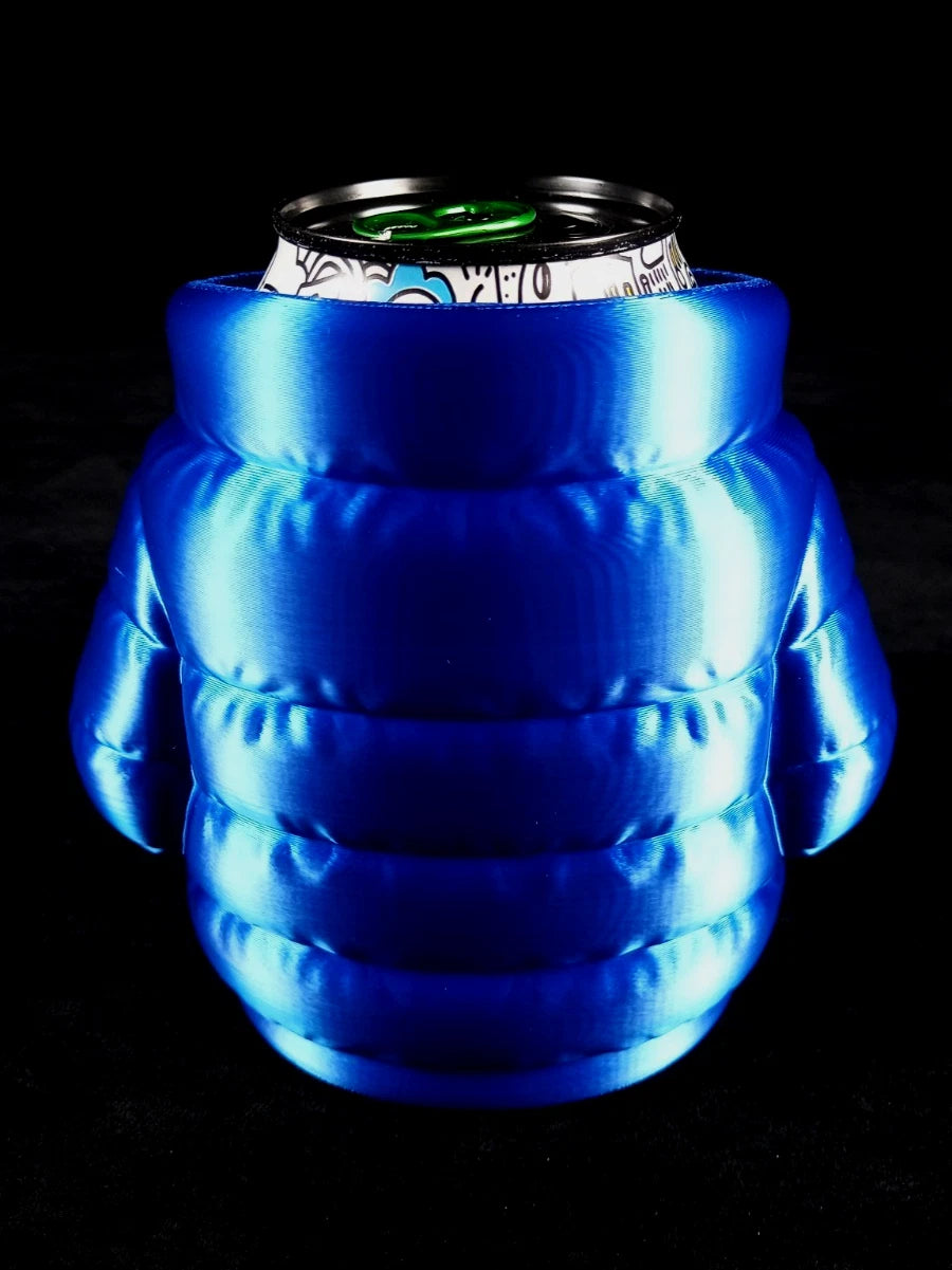 Giacca imbottita blu - Porta lattine realizzato in PLA con la stampa 3D a colori