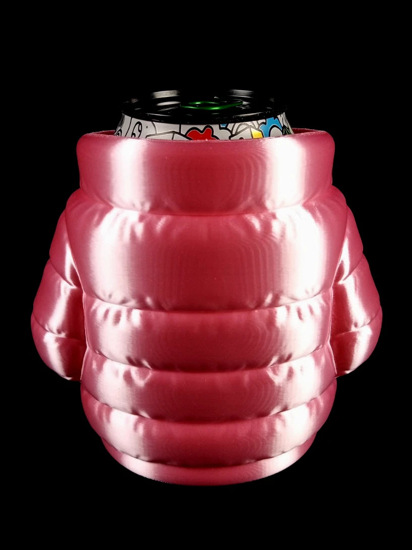 Giacca imbottita rosa Porta lattine realizzato in PLA con la stampa 3D a colori