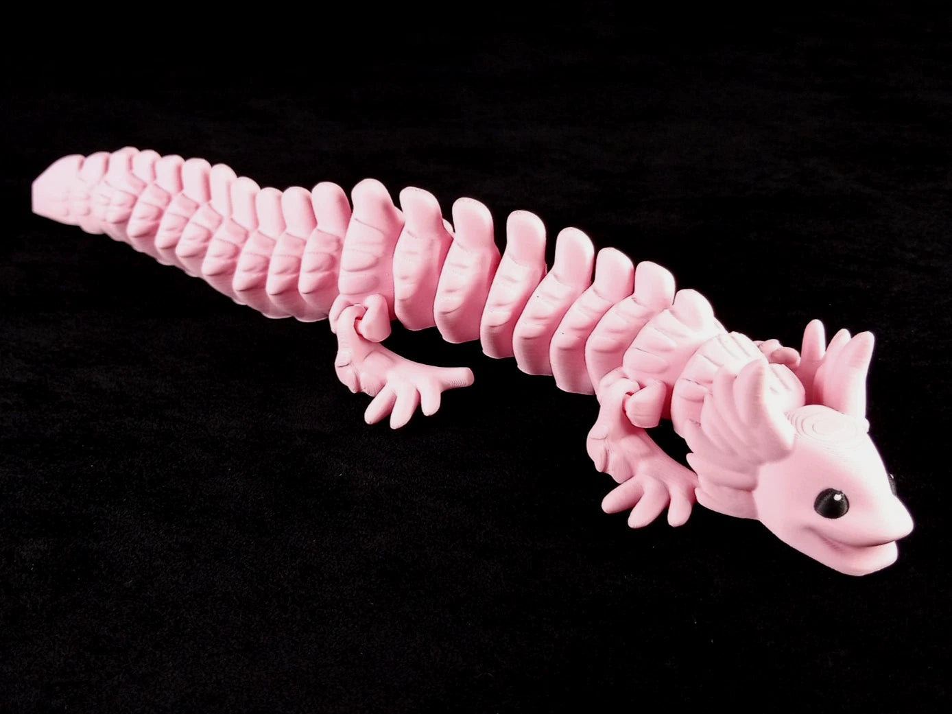 "Flexolotl V2" Axolotl articolato rosa Fidget toy lunghezza 26 cm stampa 3D a colori