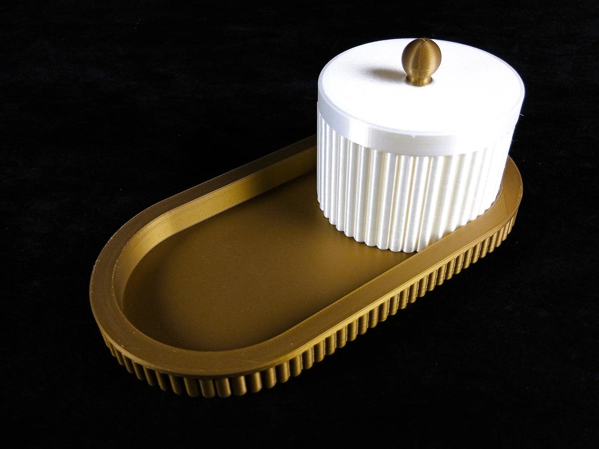 "Forma" Royal Vassoio & Contenitore portaoggetti bronzo bianco seta, stampa 3D