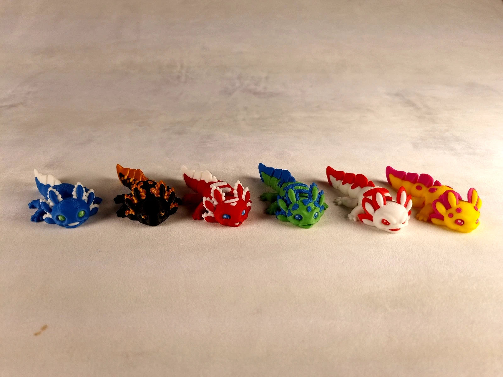 6 Axolotl gioco articolato Wiggly fidget toy realizzati in stampa 3D