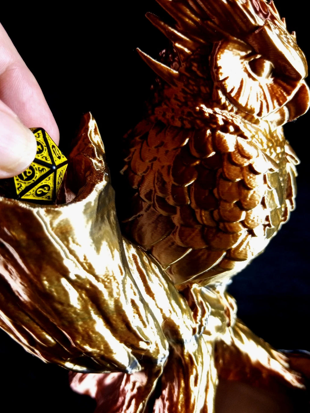 "The Omen Owl" Gufo, Dice Tower Torre lanciadadi stampa 3D PLA seta tricolor