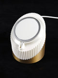 "Forma" Stasha Mag Safe Portatelefono & Caricatore bronzo bianco seta, stampa 3D