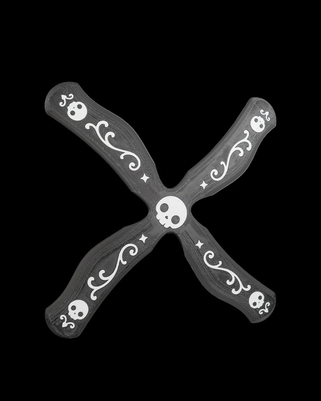 Skull cross Boomerang strumento da lancio gioco da esterno stampa 3D in PLA