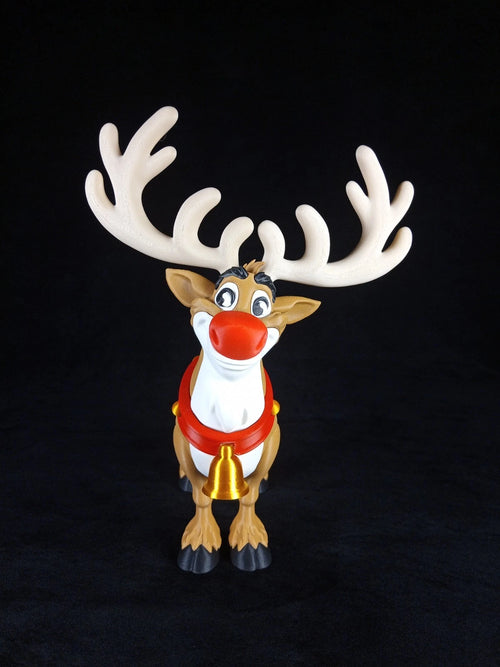 "Rudolph, la Renna dal naso rosso" decorazione natalizia realizzata con stampa 3D a colori