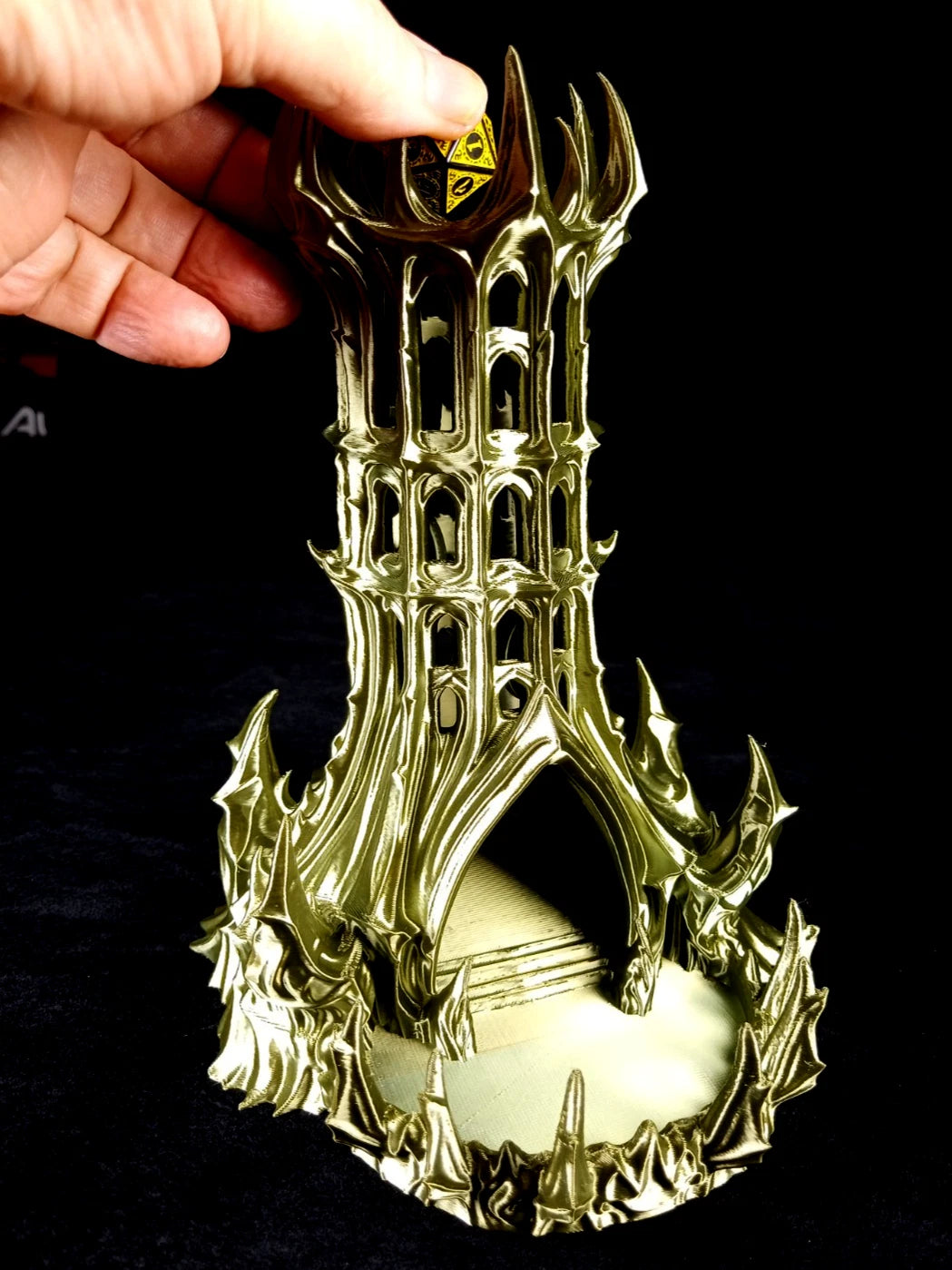 "Obsidian Citadel" , Dice Tower Torre lanciadadi stampa 3D PLA Bronzo seta