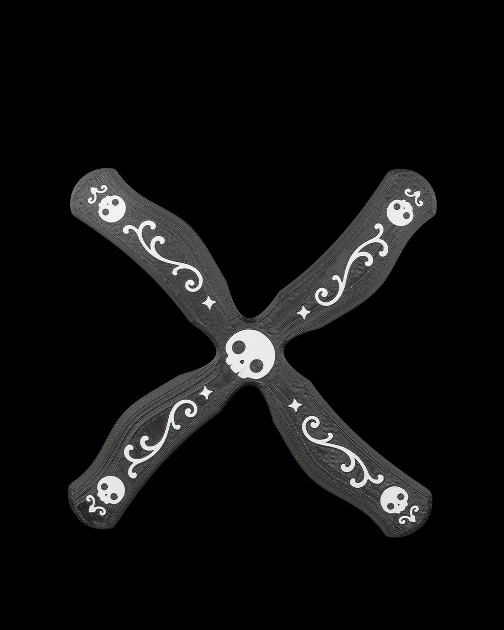 Skull cross Boomerang strumento da lancio gioco da esterno stampa 3D in PLA