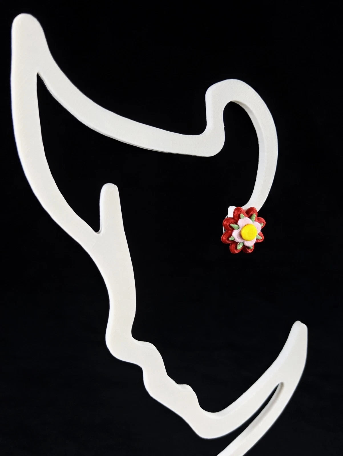 Orecchini a forma di Fiore (4 varianti), chiusura a perno, stampa 3D a colori