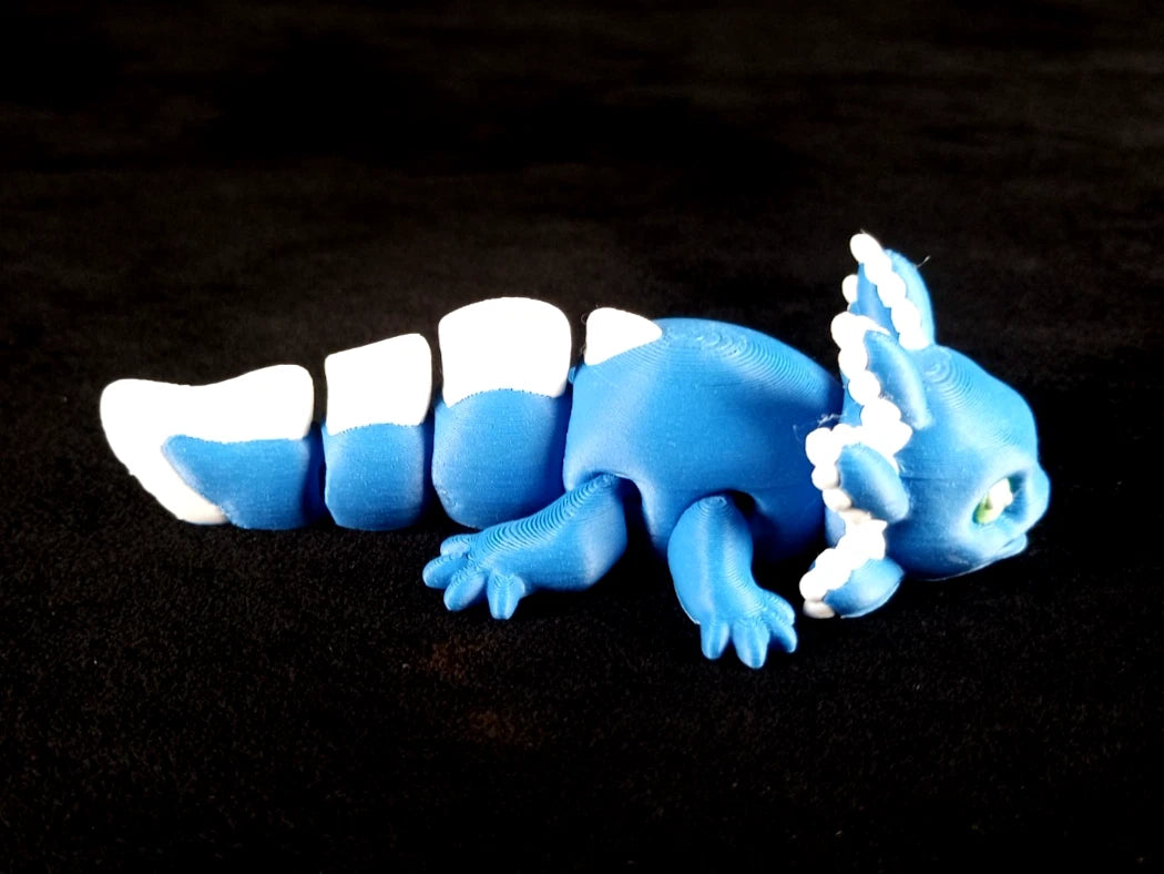 2 Axolotl gioco flessibile articolato Wiggly fidget toy realizzati in stampa 3D