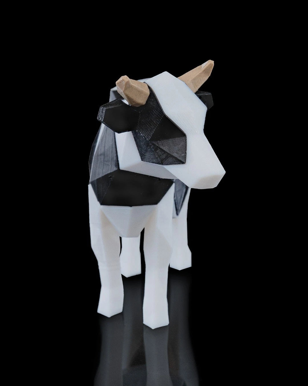 Low Poly Animals, Cow Mucca, puzzle 3D magnetico da montare stampato in 3D