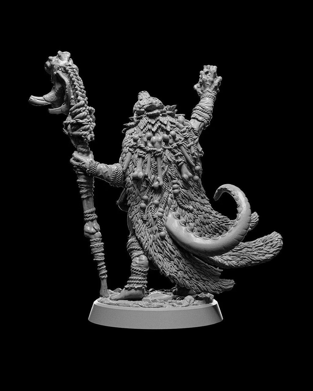 Dragonfolk Shaman Action Figure in resina Kit 75 mm stampa 3D