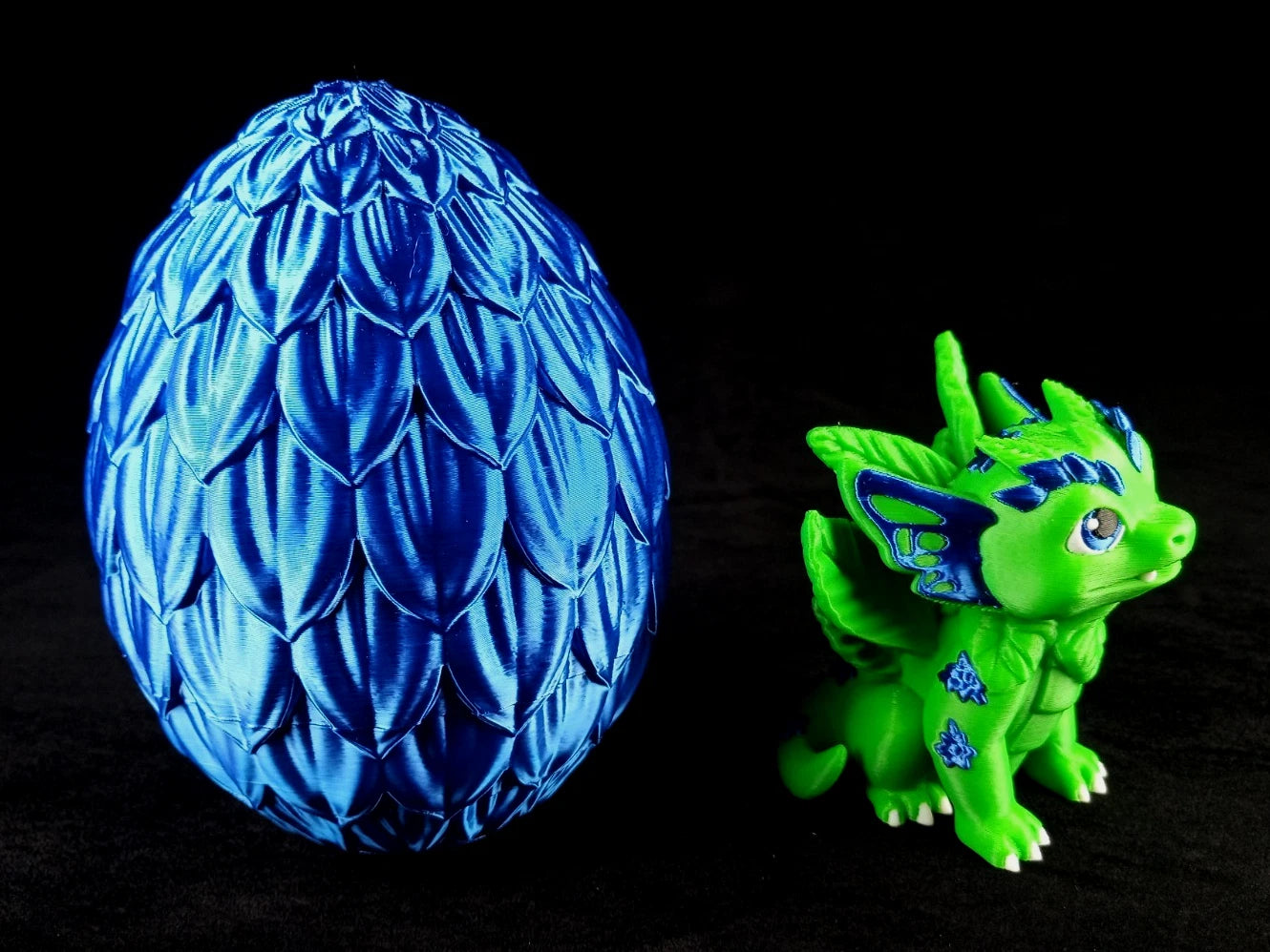 Dragon Nursery Flora baby drago + uovo contenitore + base, stampa 3d a colori PLA made in Italy