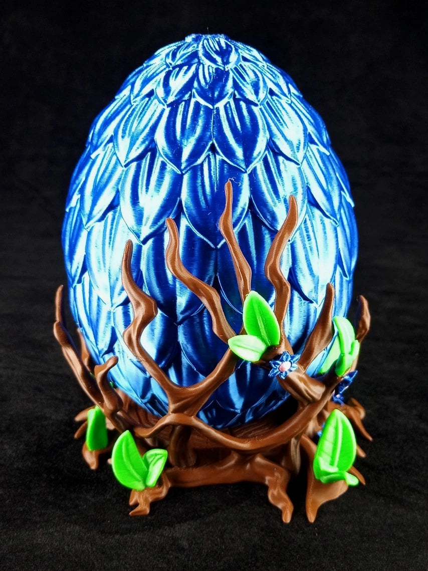 Dragon Nursery Flora baby drago + uovo contenitore + base, stampa 3d a colori PLA made in Italy